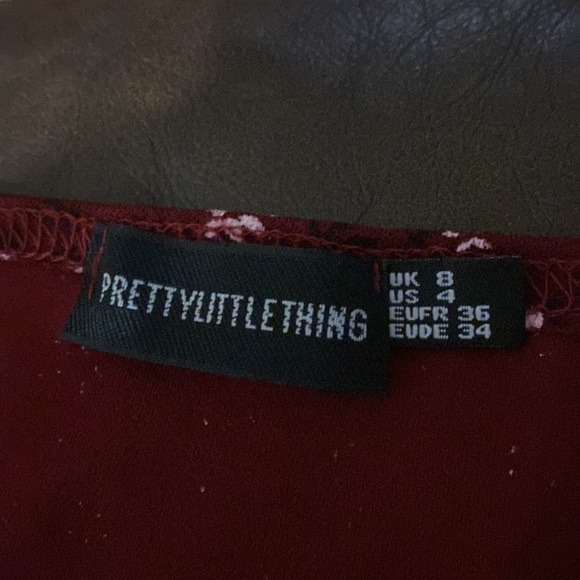 Maroon Floral Wide-Leg Romper Jumpsuit - Picture 5 of 8